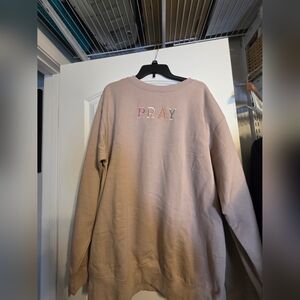 Beige 'Pray' Sweatshirt
